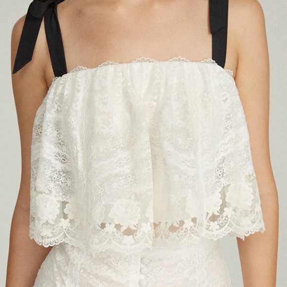 SALONI Skirt & Top in Ivory Lace, size 6 - Picture 3 of 16